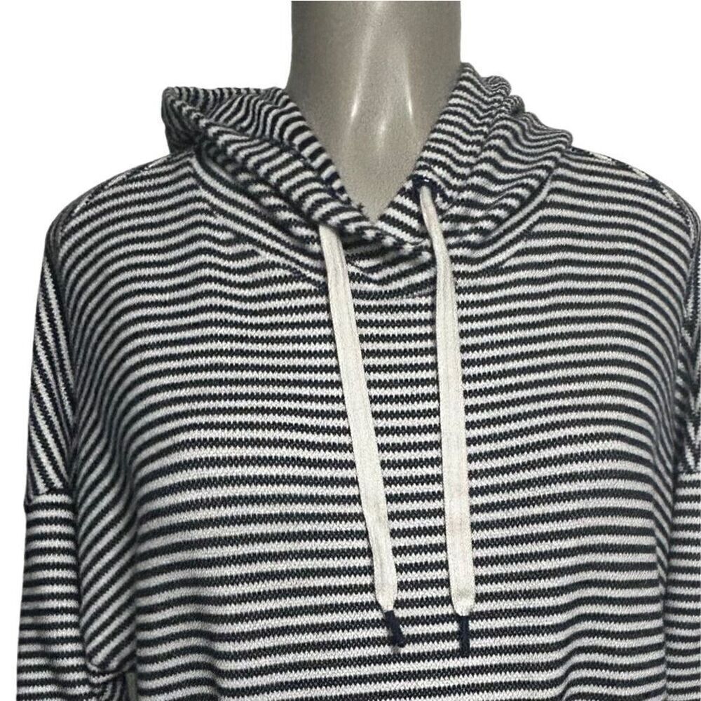 A New Day Hooded Jacket Women's Size X Blue White & Striped Pullover Cotton Knit - Picture 5 of 14